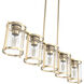 Astwood 5 Light 39 inch Alturas Gold Linear Chandelier Ceiling Light, Large