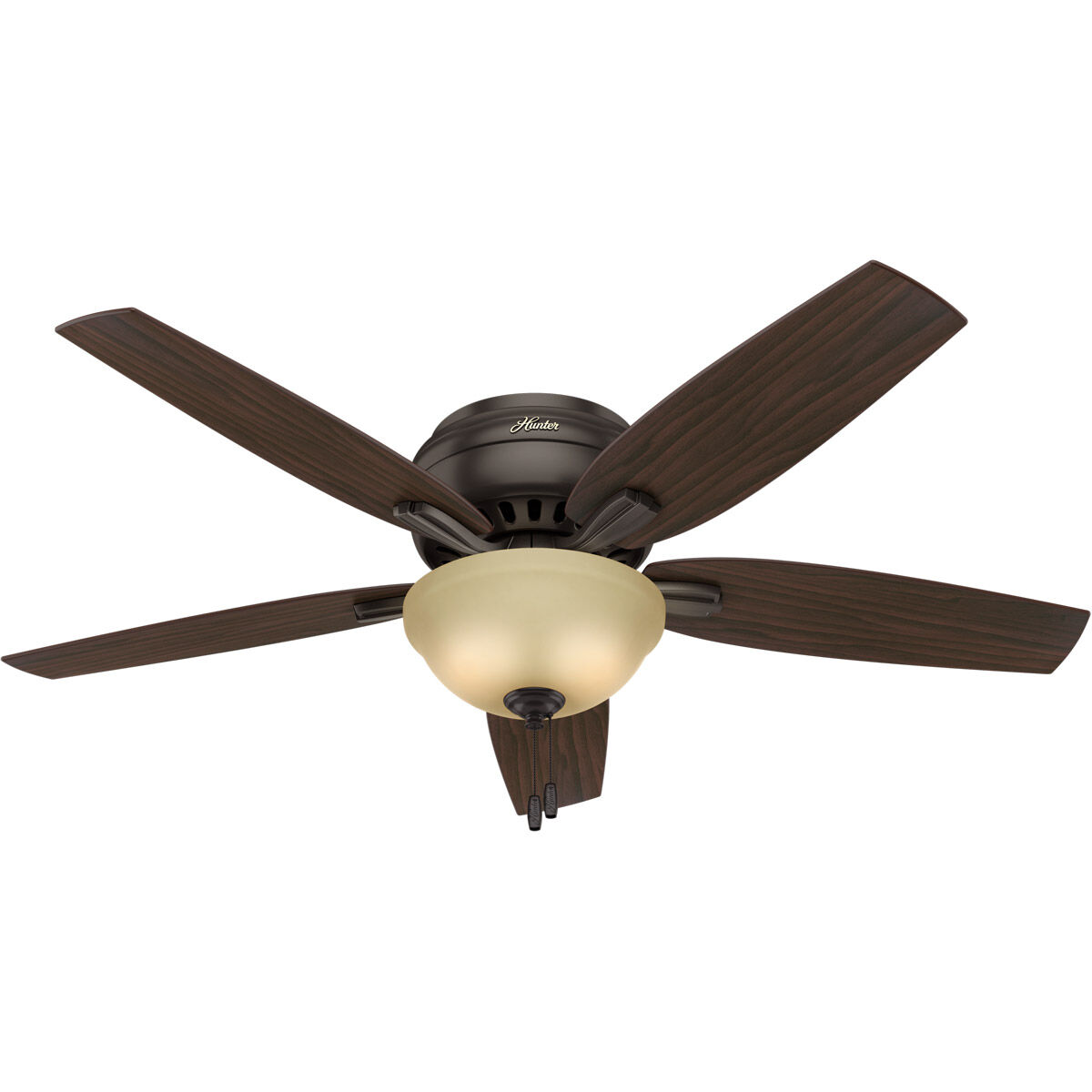 Newsome 52 inch Premier Bronze with Roasted Walnut/Yellow Walnut Blades Ceiling Fan, Low Profile
