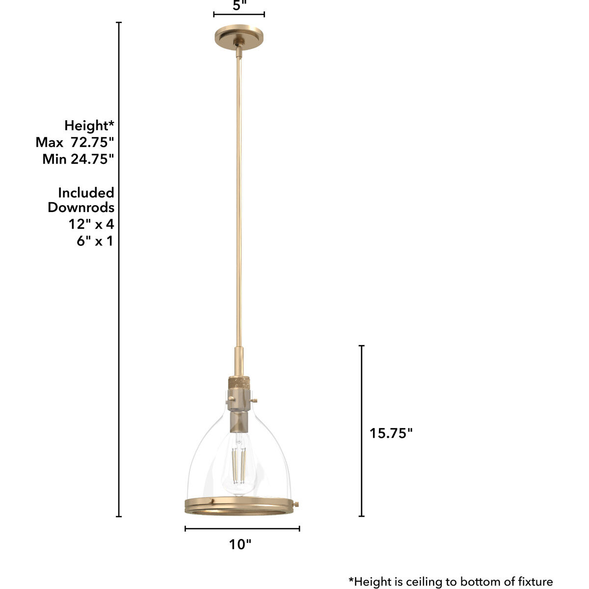 Van Nuys 1 Light 10 inch Alturas Gold Pendant Ceiling Light