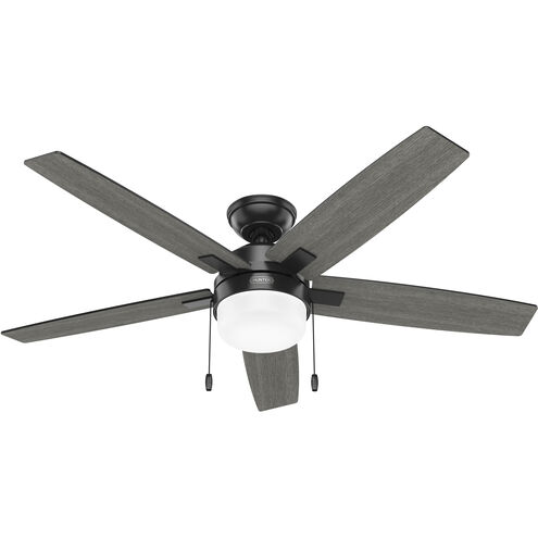 Anisten 52 inch Matte Black with Matte Black/Dark Gray Oak Blades Ceiling Fan