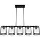 Astwood 5 Light 39 inch Matte Black Linear Chandelier Ceiling Light, Large