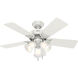 Southern Breeze 42 inch White with White/Bleached Oak Blades Ceiling Fan 