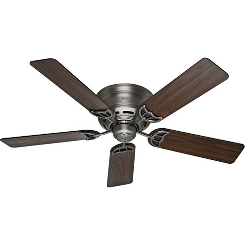 Low Profile 52 inch Antique Pewter with Walnut/Light Cherry Blades Ceiling Fan, Low Profile