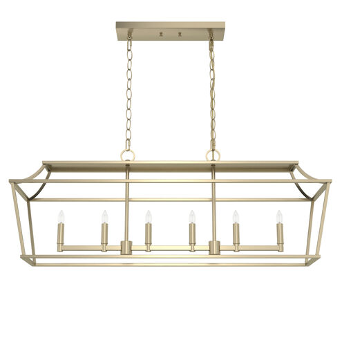 Laurel Ridge 6 Light 42 inch Alturas Gold Linear Chandelier Ceiling Light