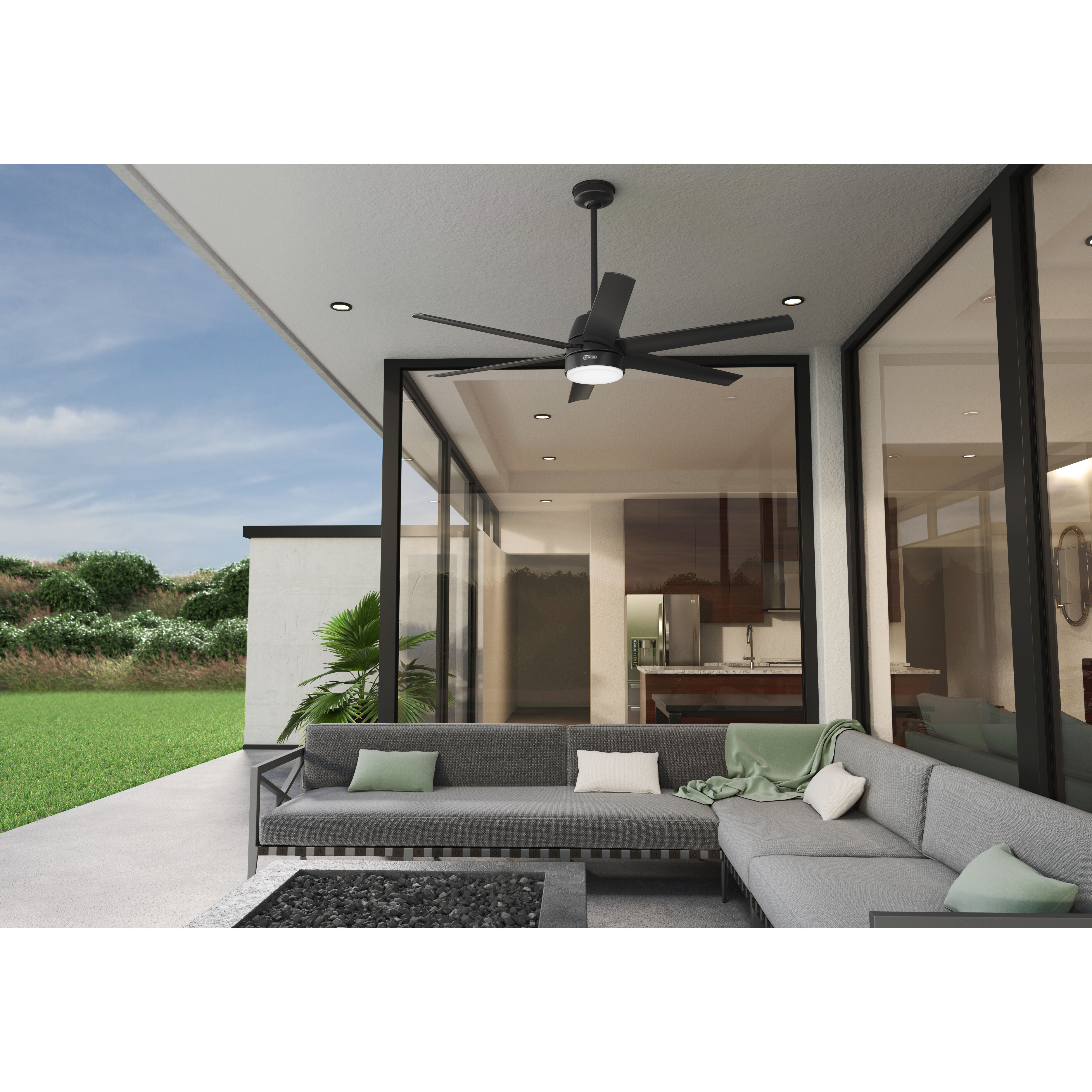 Skysail 60 inch Matte Black Outdoor Ceiling Fan