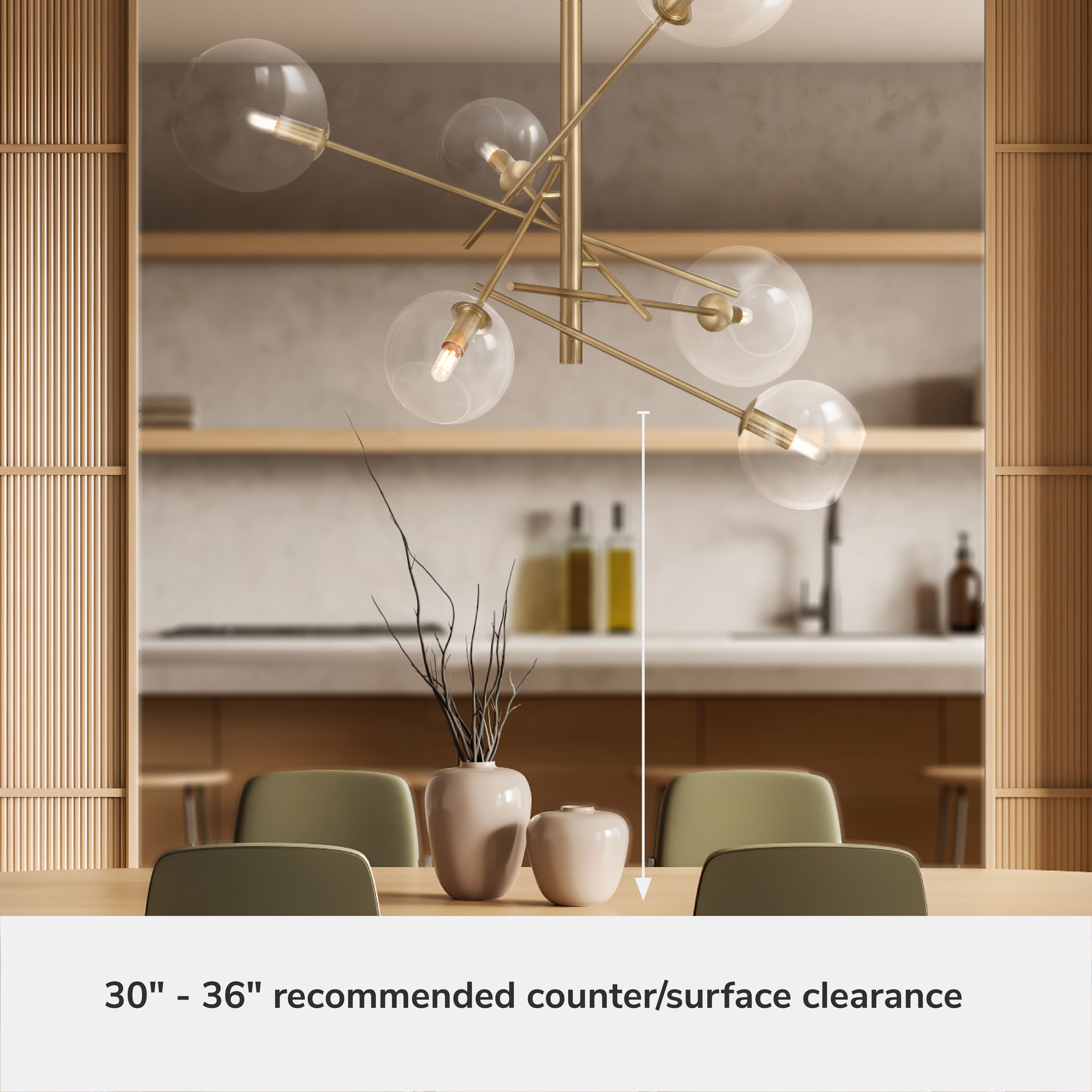 Farling 6 Light 44 inch Alturas Gold Chandelier Ceiling Light, Extra Large