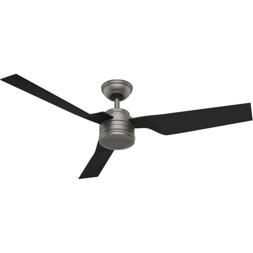 Cabo Frio 52 inch Matte Silver with Matte Black Blades Outdoor Ceiling Fan 