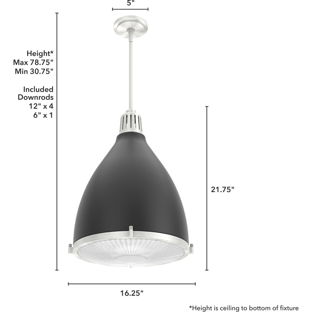 Bluff View 3 Light 16.25 inch Flat Matte Black Pendant Ceiling Light
