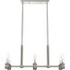 River Mill 6 Light 36.5 inch Brushed Nickel and Gray Wood Linear Chandelier Ceiling Light