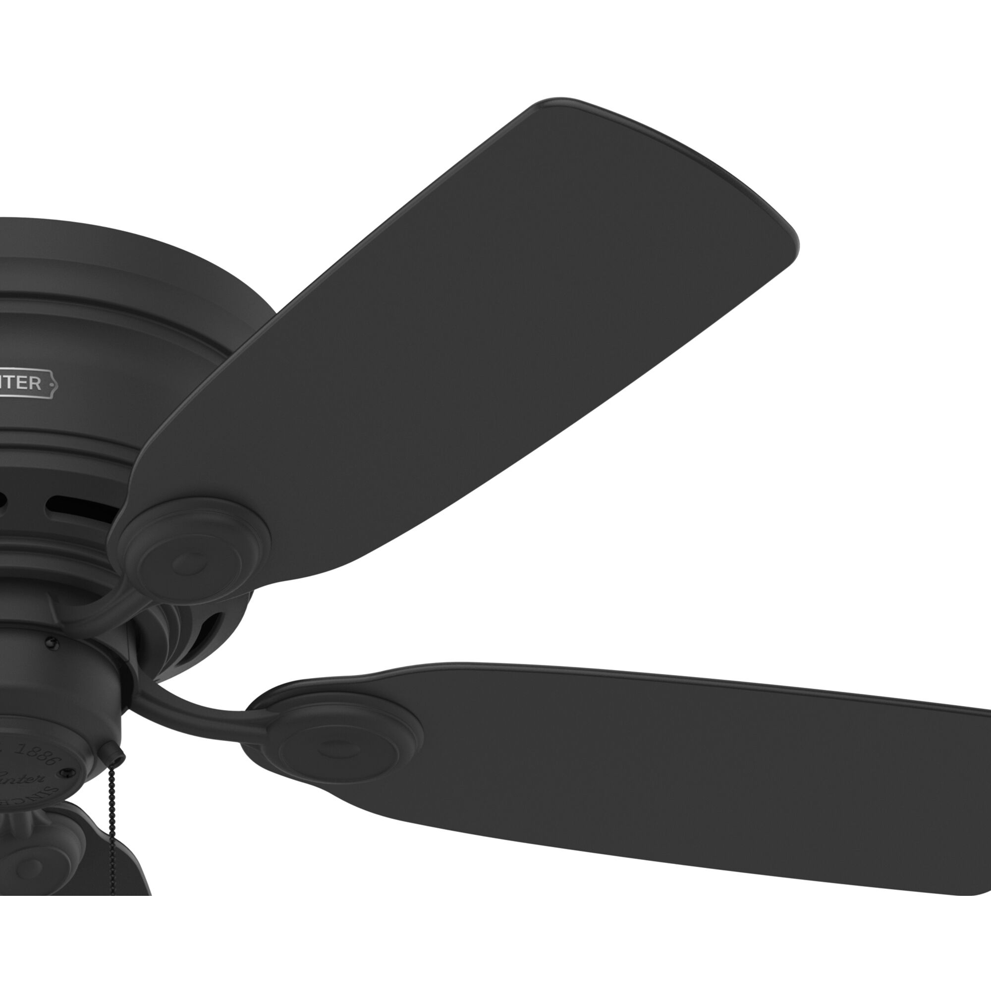 Low Profile 42 inch Matte Black with Matte Black/Greyed Walnut Blades Ceiling Fan
