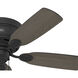 Low Profile 42 inch Matte Black with Matte Black/Greyed Walnut Blades Ceiling Fan