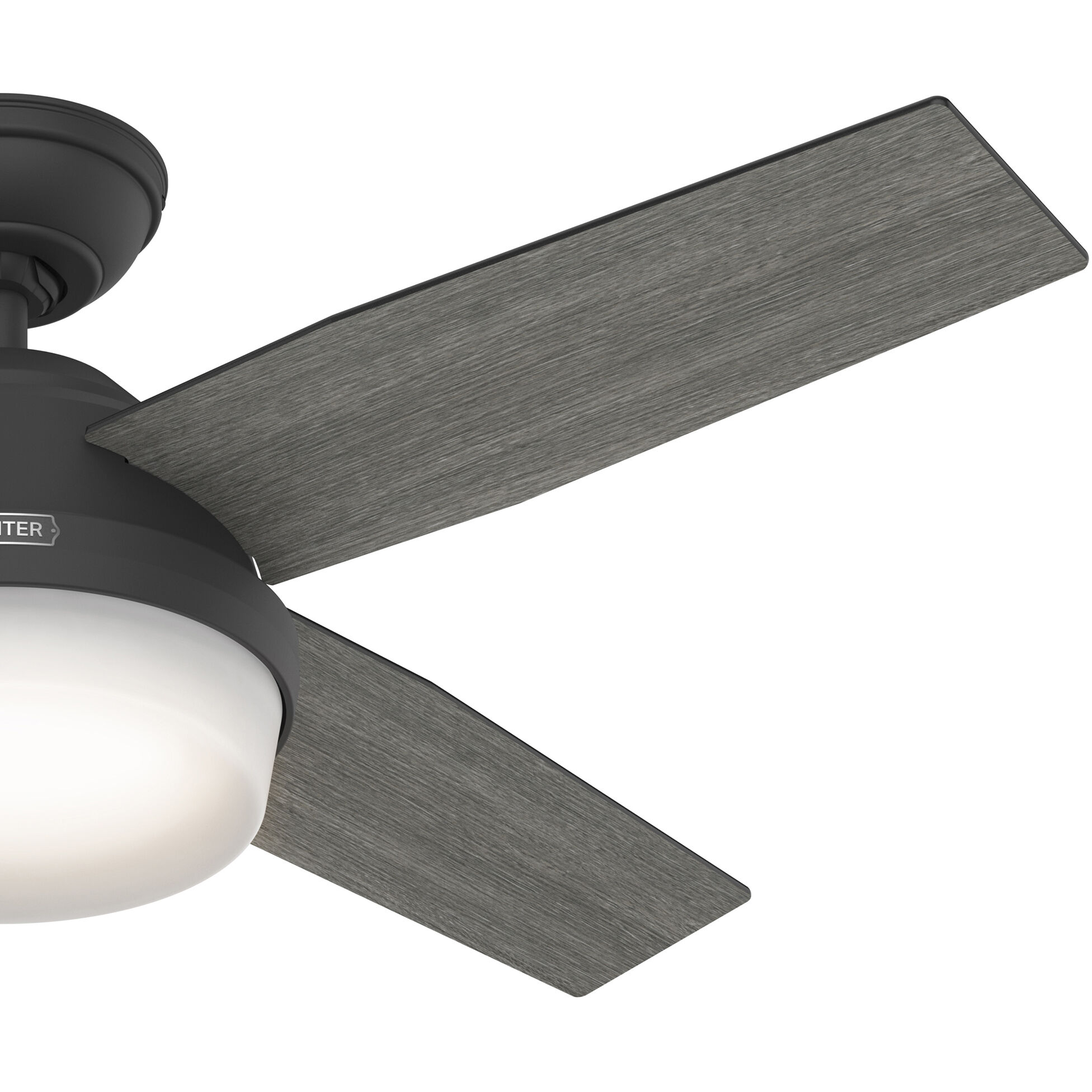 Dempsey 44 inch Matte Black with Matte Black/Dark Gray Oak Blades Ceiling Fan