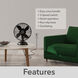 Classic D12 Matte Black Portable Desk Fan