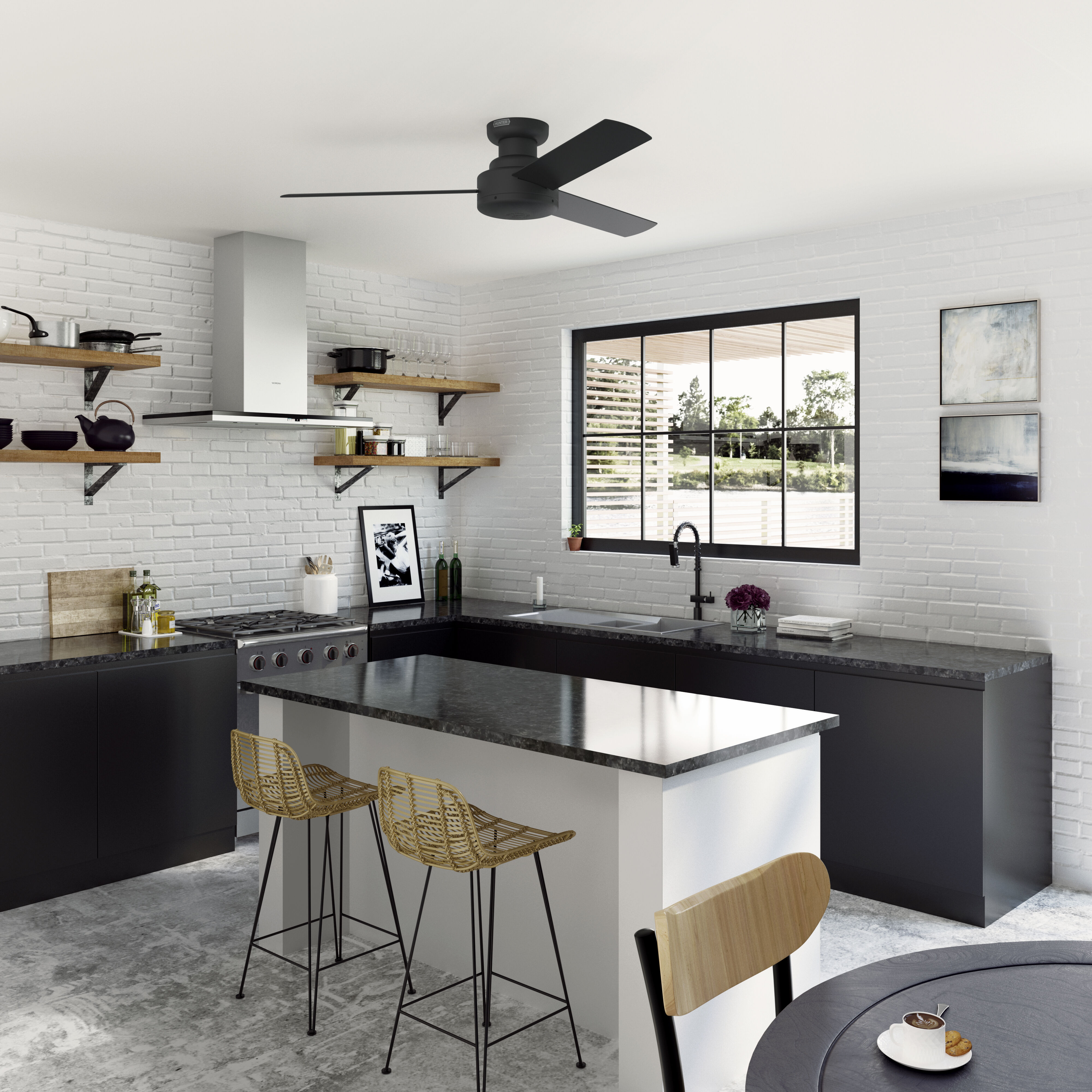 Presto 52 inch Matte Black Ceiling Fan