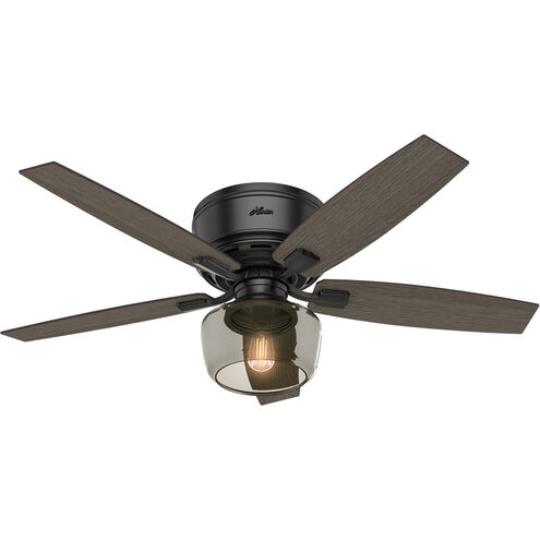 Bennett 52 inch Matte Black with Greyed Walnut/Burnt Walnut Blades Ceiling Fan, Low Profile