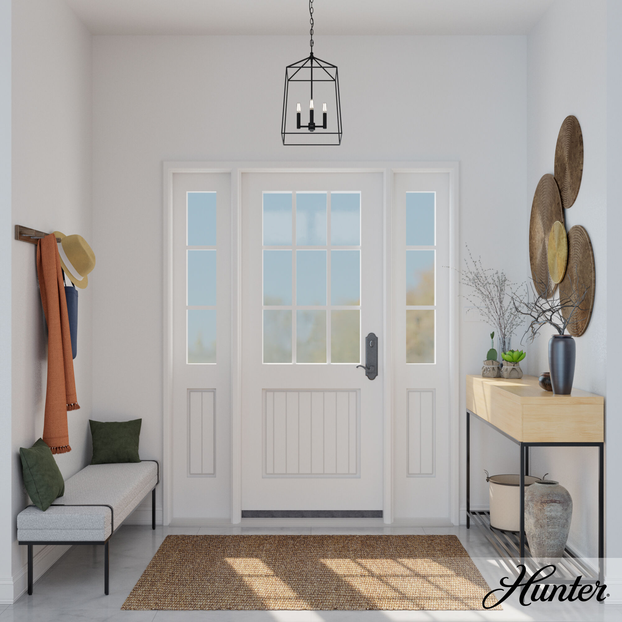 Fair Oaks 4 Light 13.5 inch Flat Matte Black Lantern Pendant Ceiling Light, Medium