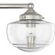 Saddle Creek 3 Light 33 inch Brushed Nickel Linear Chandelier Ceiling Light