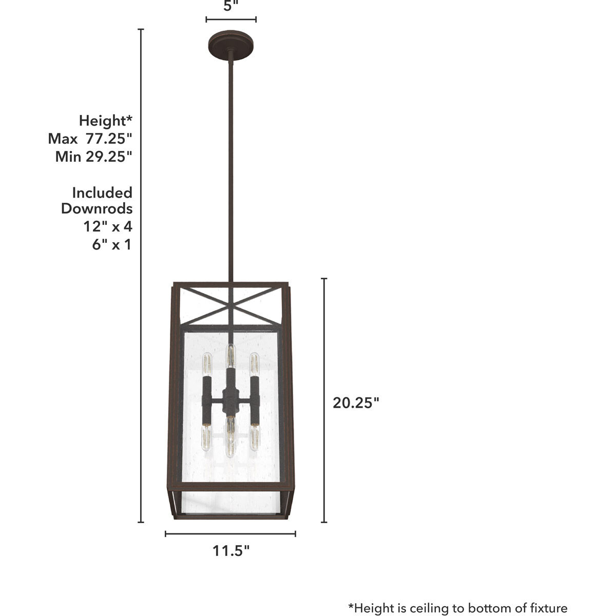 Felippe 8 Light 11.5 inch Onyx Bengal Pendant Ceiling Light