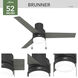 Brunner 52 inch Matte Black with Dark Gray Oak/Salted Black Blades Ceiling Fan