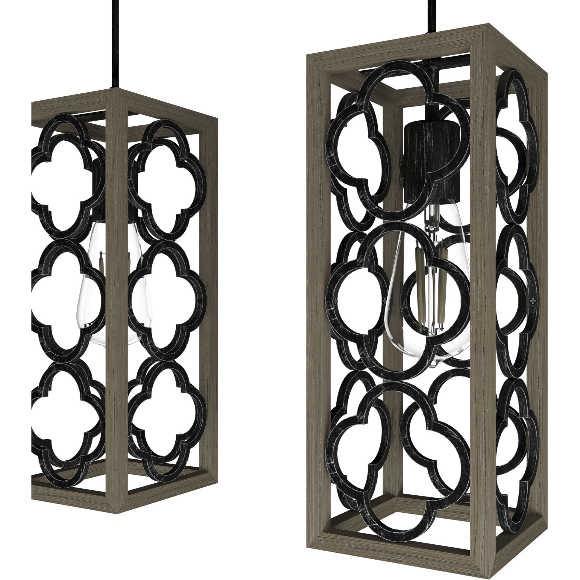 Gablecrest 3 Light 5 inch French Oak Linear Cluster Pendant Ceiling Light