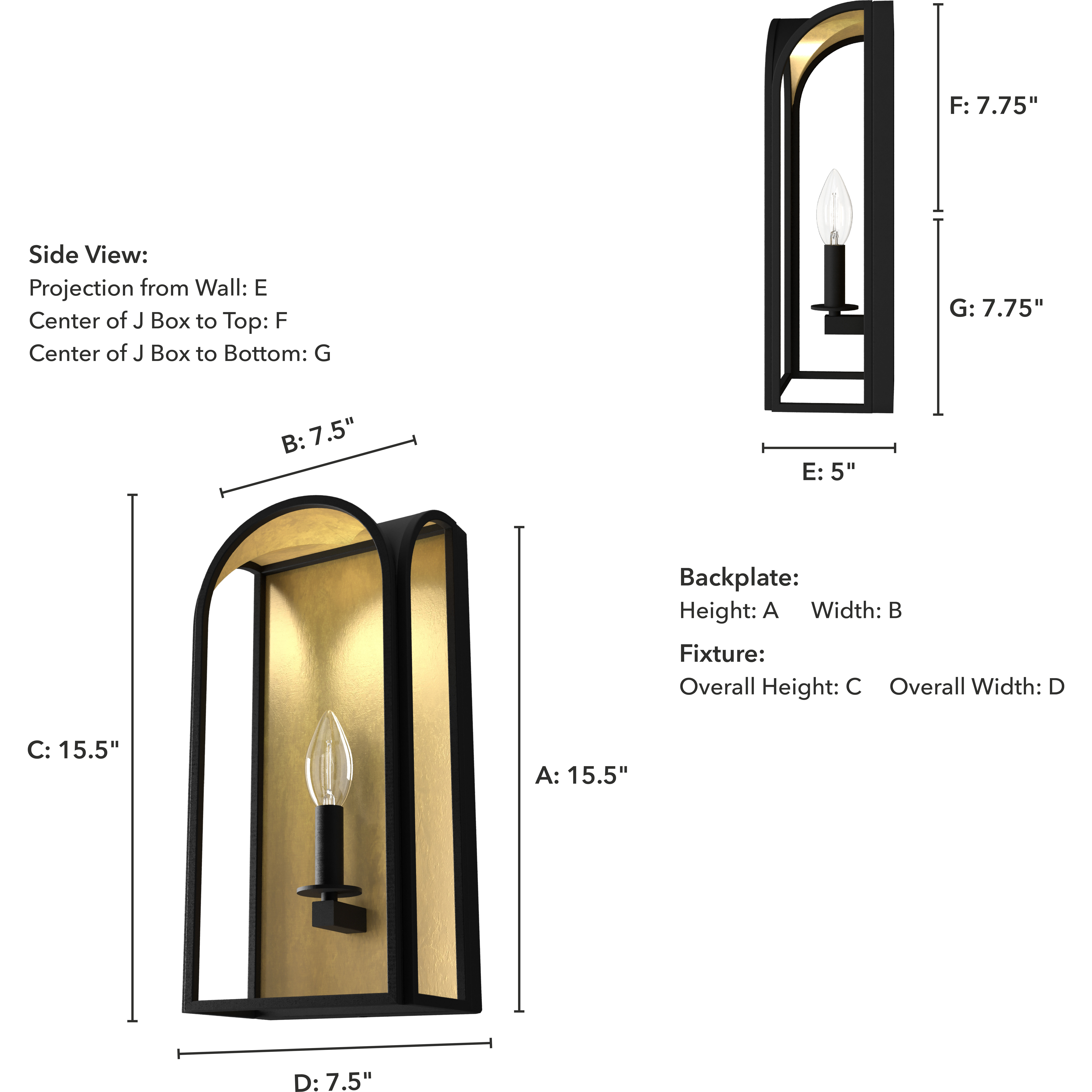 Dukestown 1 Light 8 inch Natural Iron Wall Sconce Wall Light