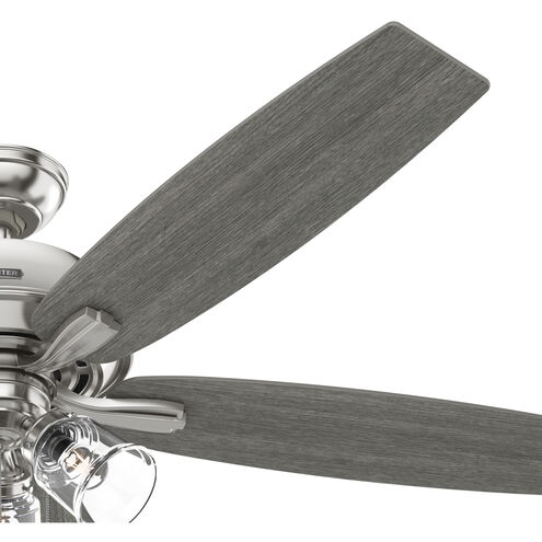 Dondra 60 inch Brushed Nickel with Light Gray Oak Blades Ceiling Fan