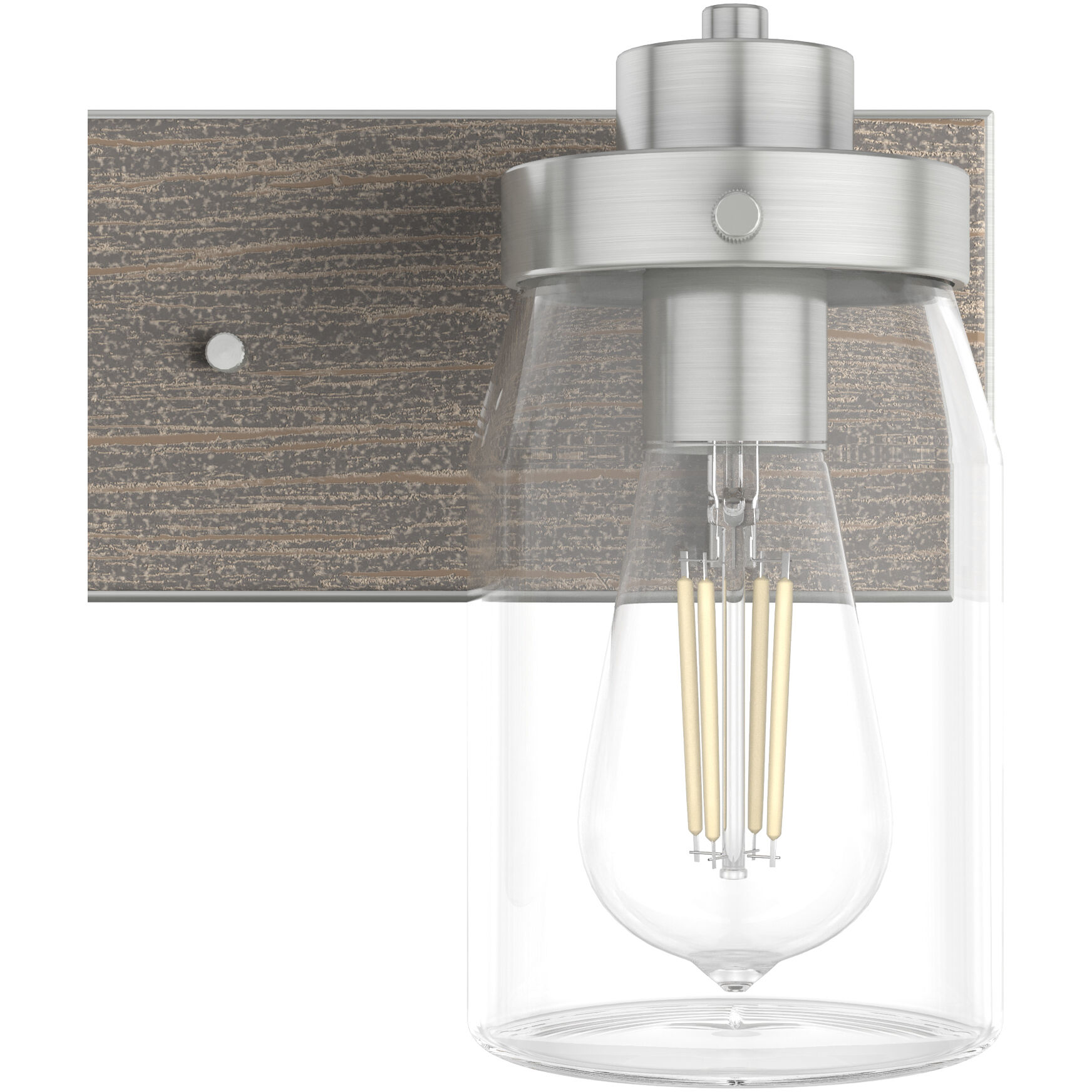 Devon Park 3 Light 24 inch Brushed Nickel and Grey Wood Vanity Light Wall Light