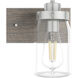 Devon Park 3 Light 24 inch Brushed Nickel and Grey Wood Vanity Light Wall Light