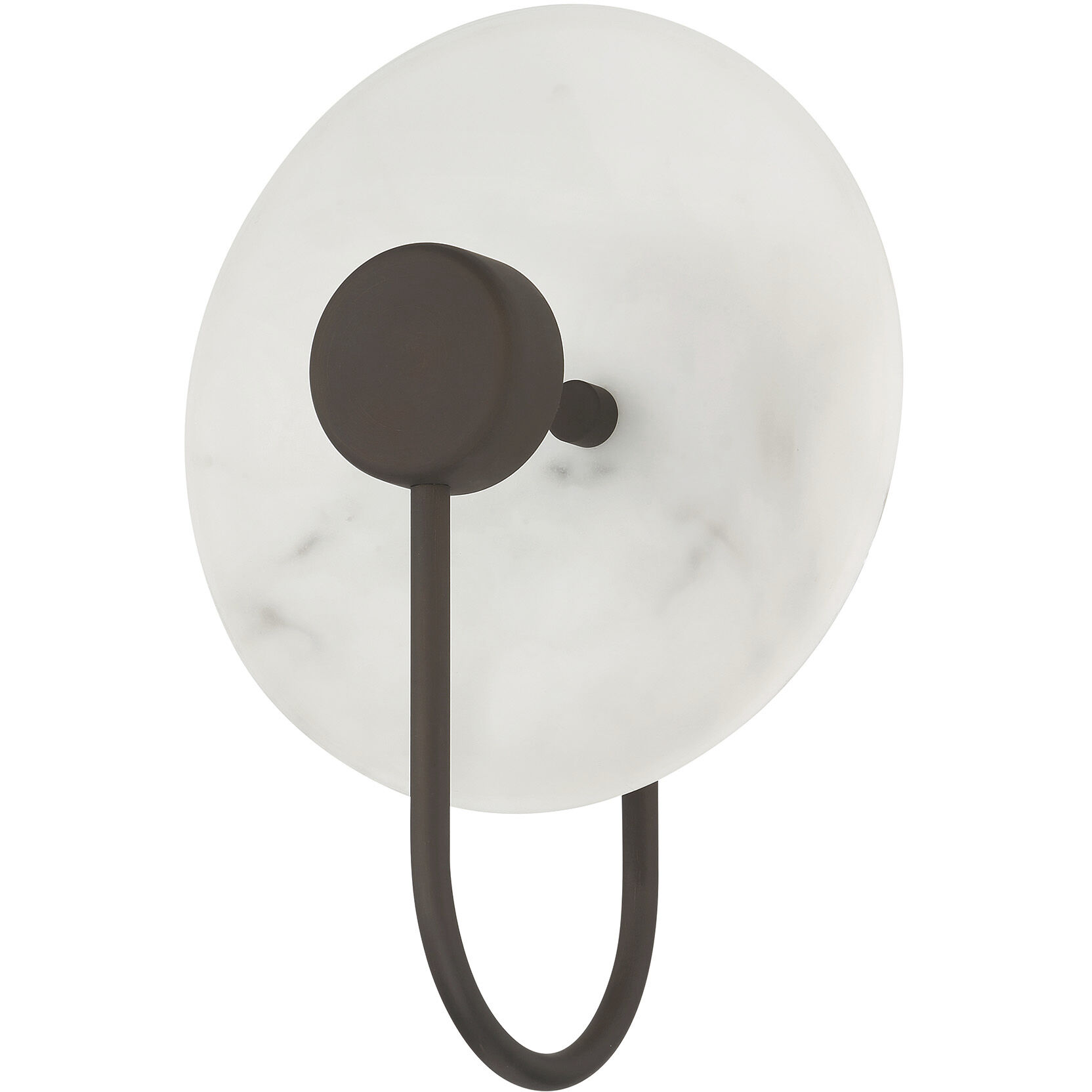 Amara Crest 1 Light 8 inch Matte Black and Cast Alabaster Sconce Wall Light, Medium