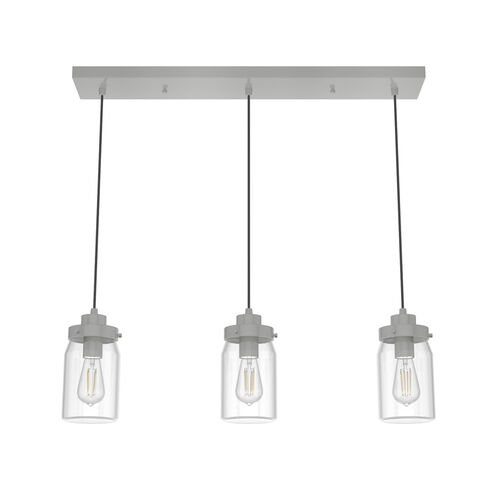 Devon Park 3 Light Brushed Nickel Linear Cluster Pendant Ceiling Light