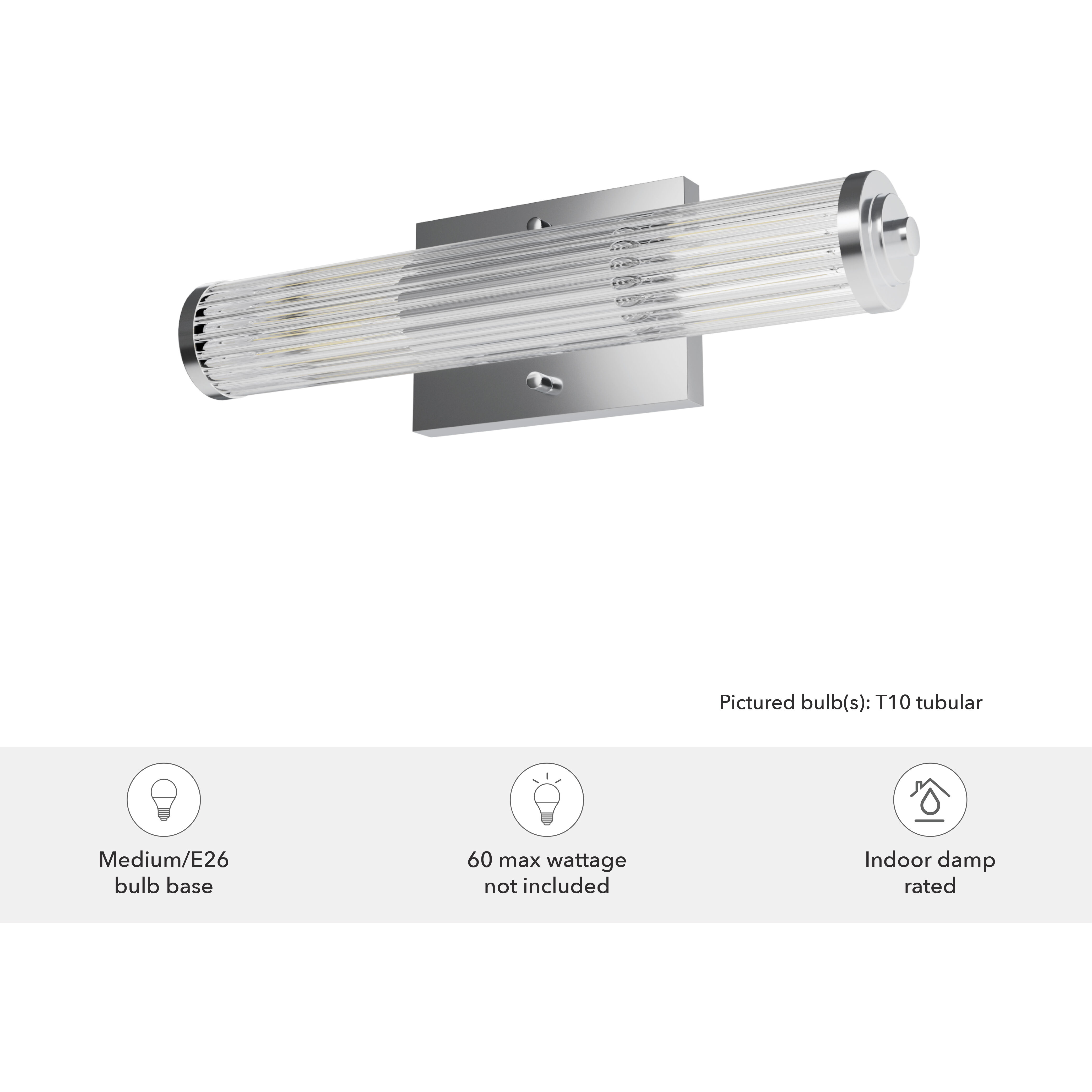 Holly Grove 2 Light 18 inch Chrome Vanity Light Wall Light, Small