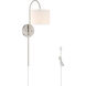 Horizon 1 Light 7.5 inch Brushed Nickel Pin Up Sconce Wall Light, Large