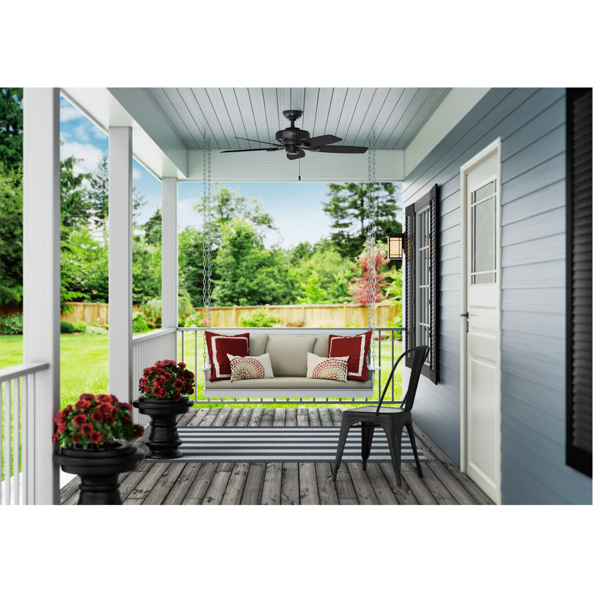 Sea Wind 48 inch Matte Black Outdoor Ceiling Fan