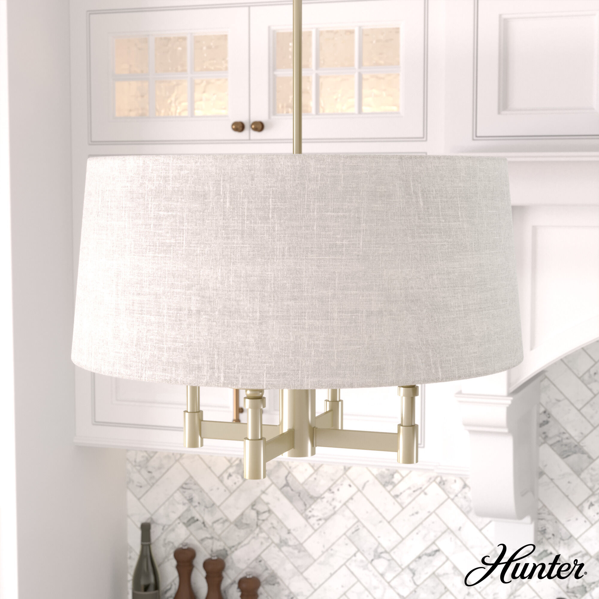 Briargrove Painted Modern Brass Chandelier Ceiling Light