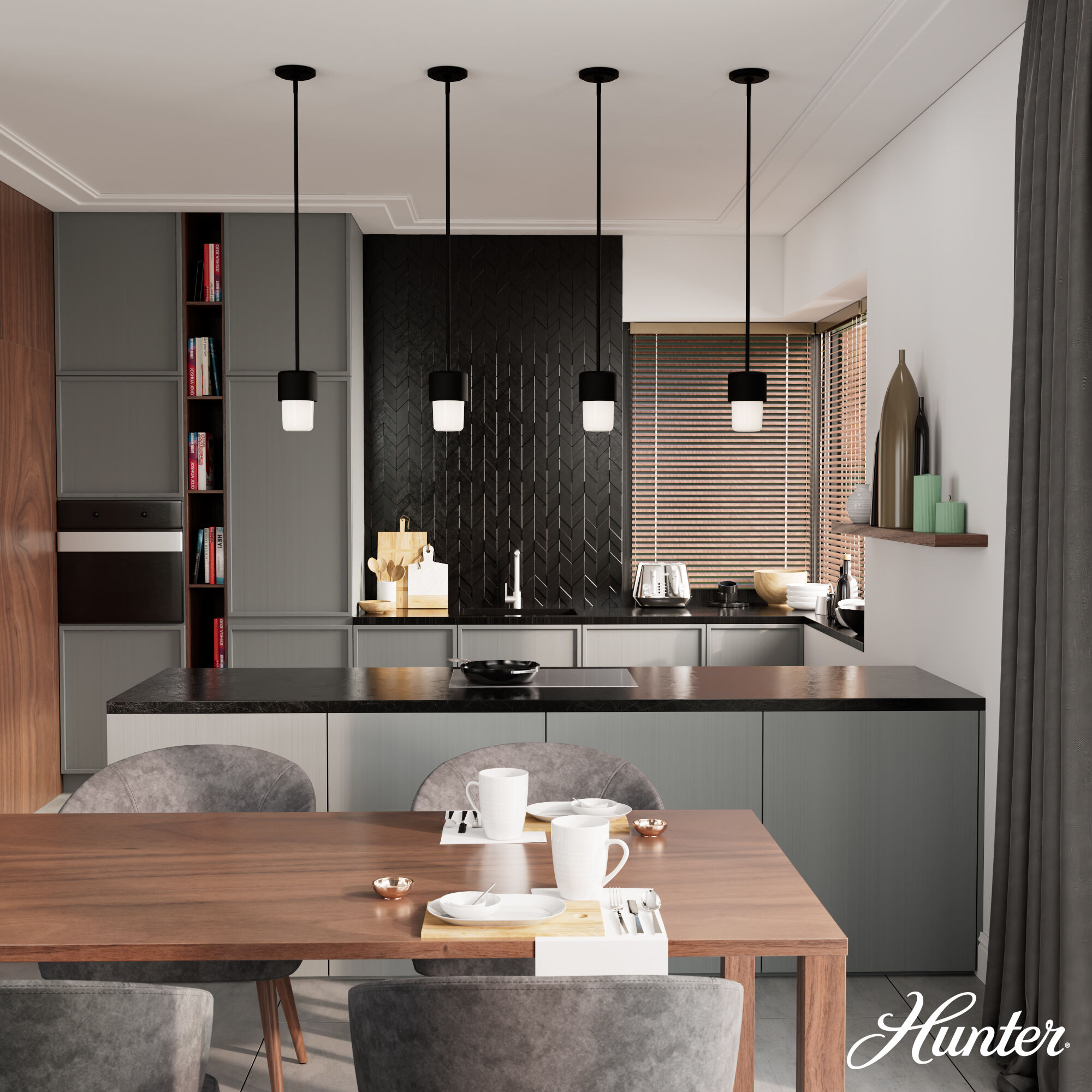 Station 1 Light 5 inch Natural Black Iron Mini Pendant Ceiling Light, Mini