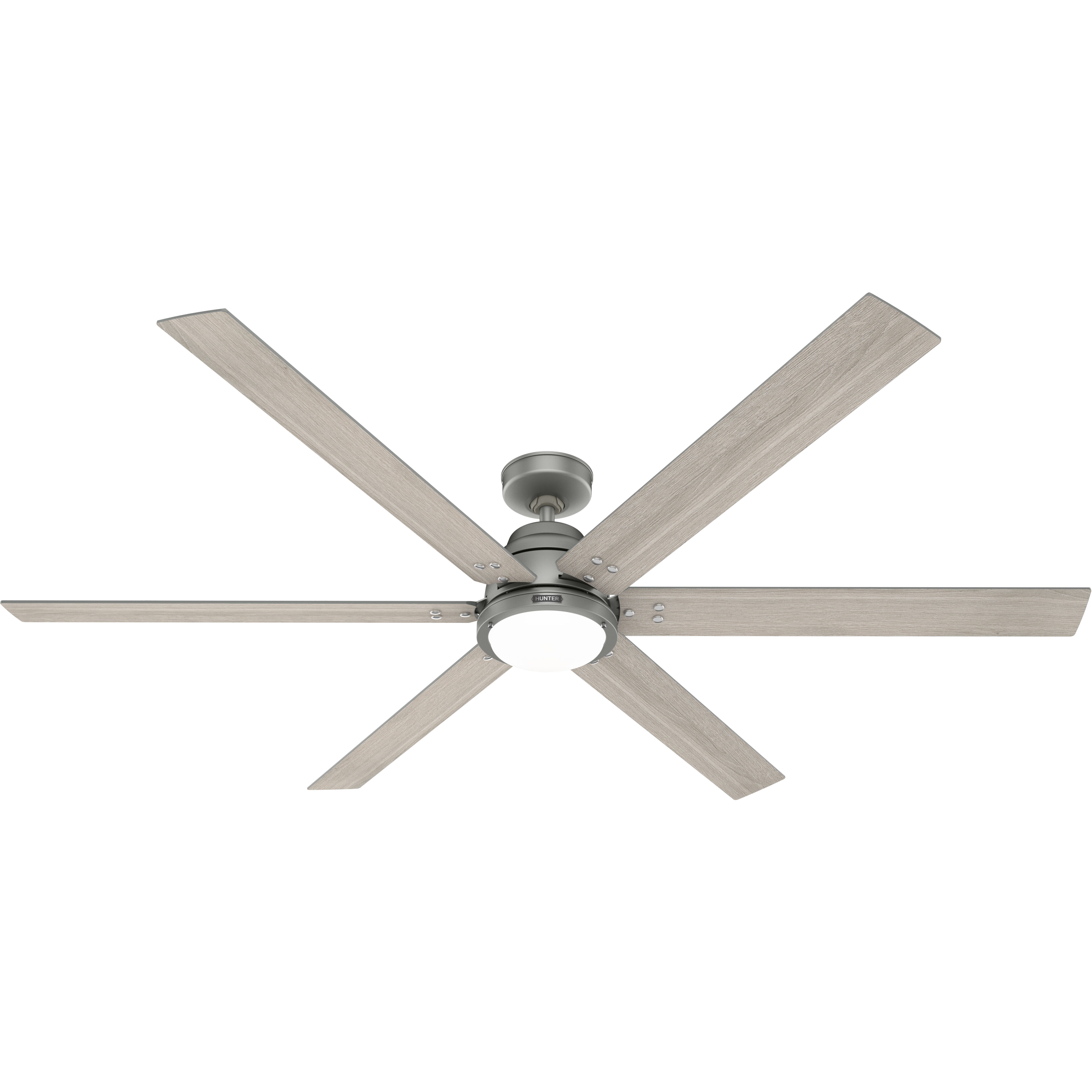 Gravity 72 inch Matte Silver with Light Gray Oak Blades Ceiling Fan