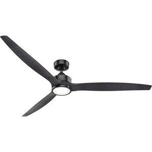 Park View 72 inch Matte Black with Black Ash Blades Outdoor Ceiling Fan