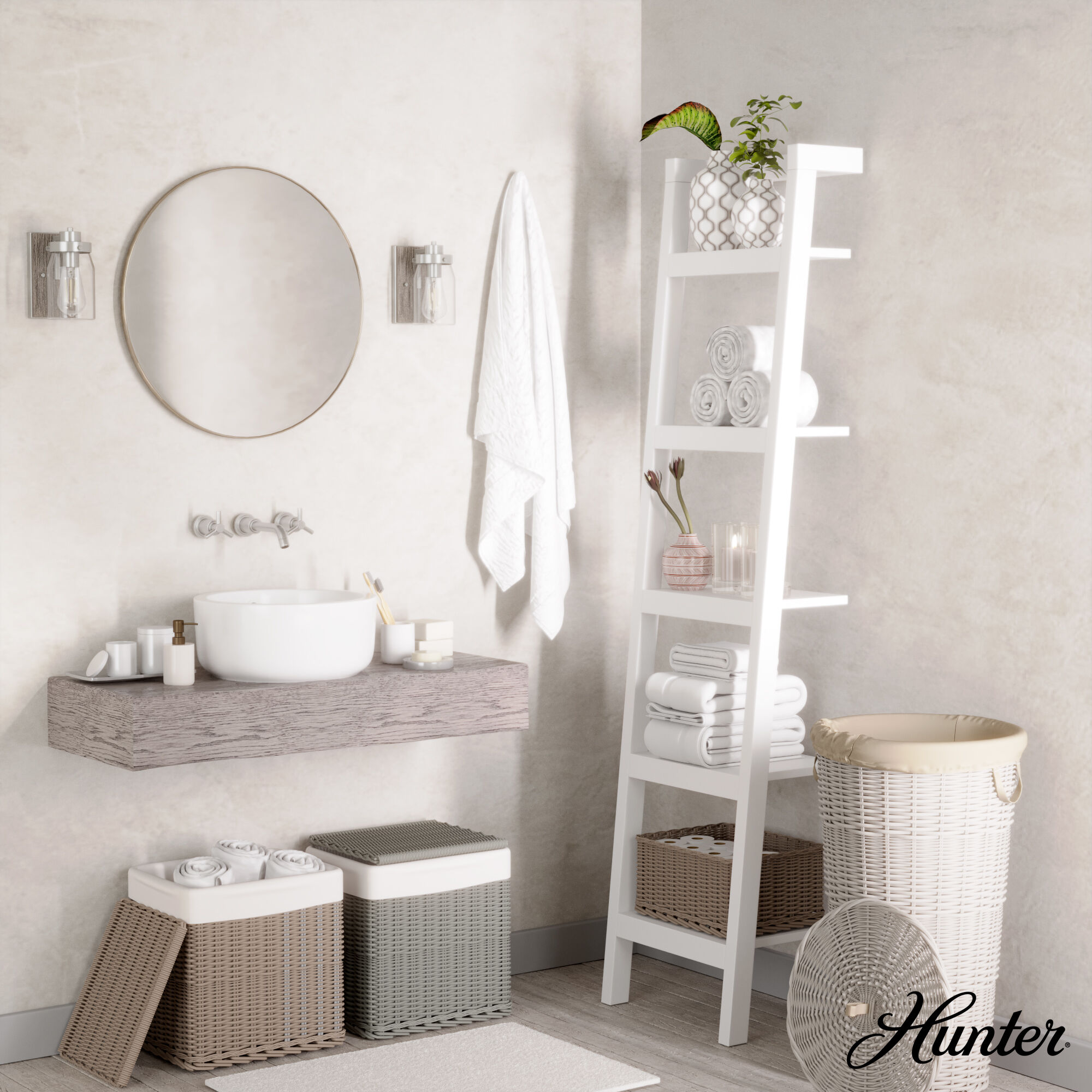 Devon Park 1 Light 4.75 inch Brushed Nickel and Grey Wood Wall Sconce Wall Light, Medium