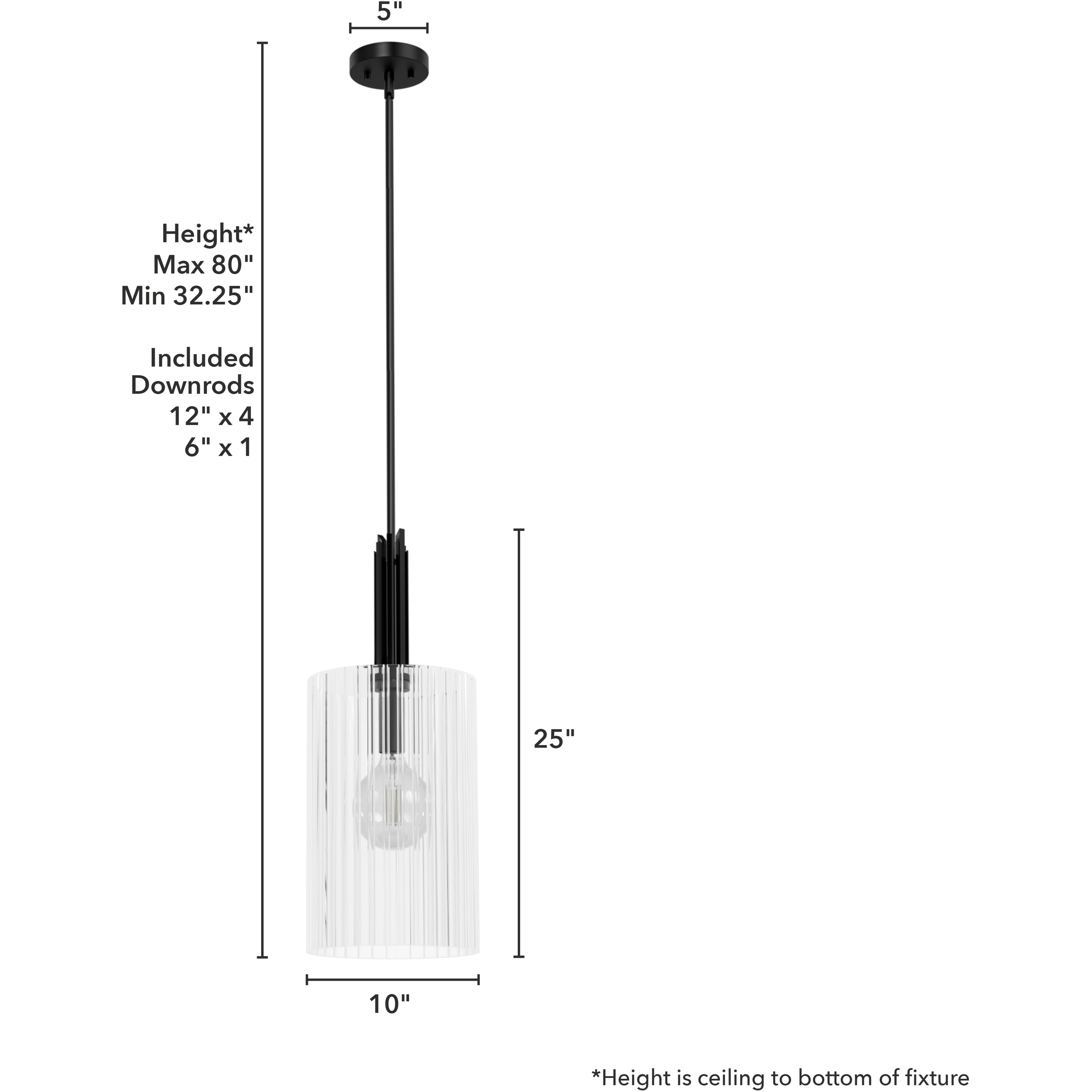 Gatz 1 Light 10 inch Matte Black Pendant Ceiling Light