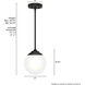 Hepburn 1 Light 8 inch Matte Black Mini Pendant Ceiling Light, Mini