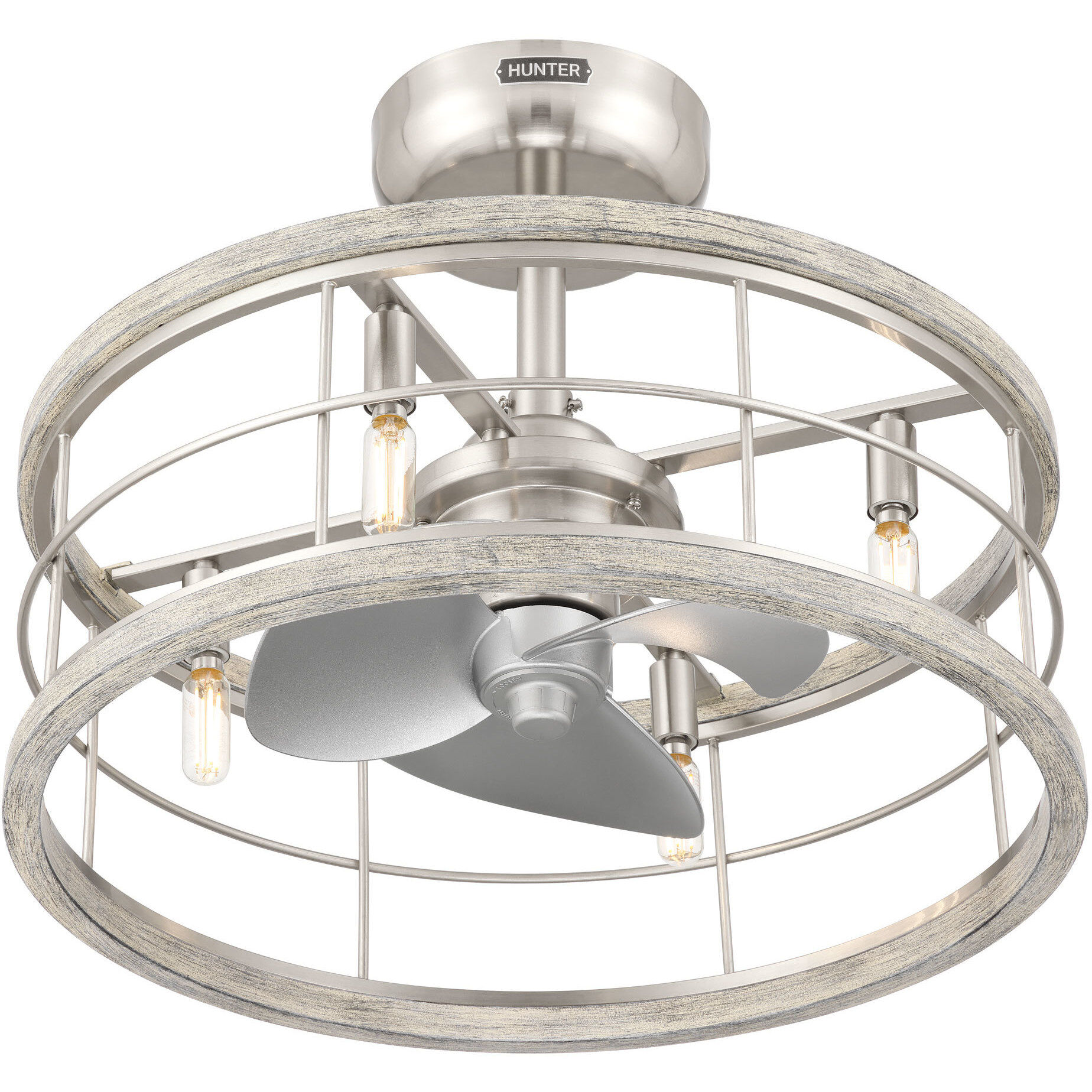 Bridgette Fandelier 22 inch Brushed Nickel with Matte Nickel Blades Ceiling Fan