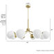 Hepburn 8 Light 40 inch Modern Brass Chandelier Ceiling Light, Extra Large