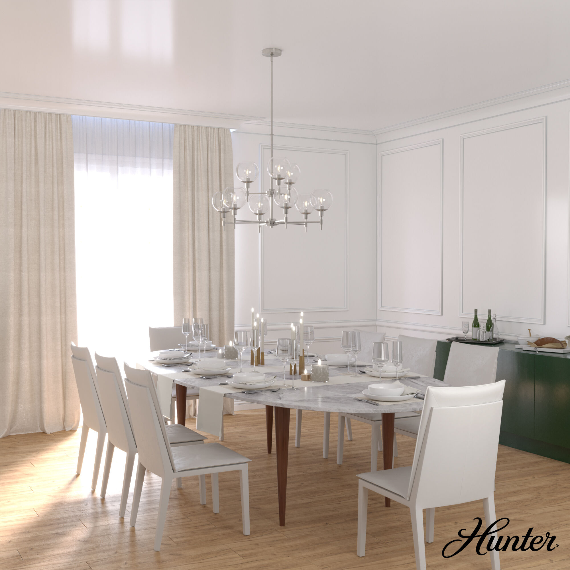 Xidane 9 Light 32 inch Brushed Nickel 2-Tier Chandelier Ceiling Light