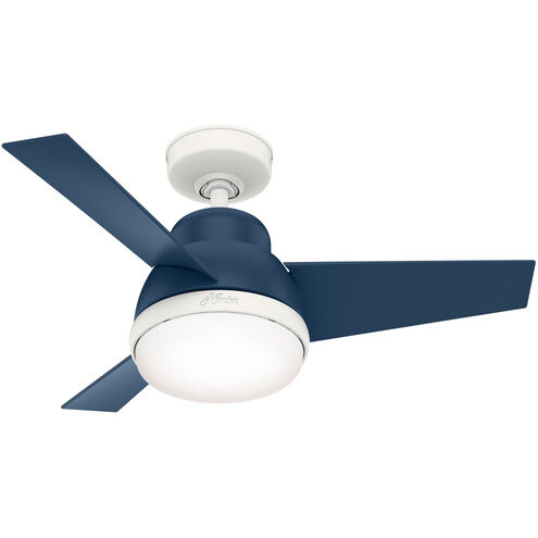 Valda 36 inch Indigo Blue Ceiling Fan