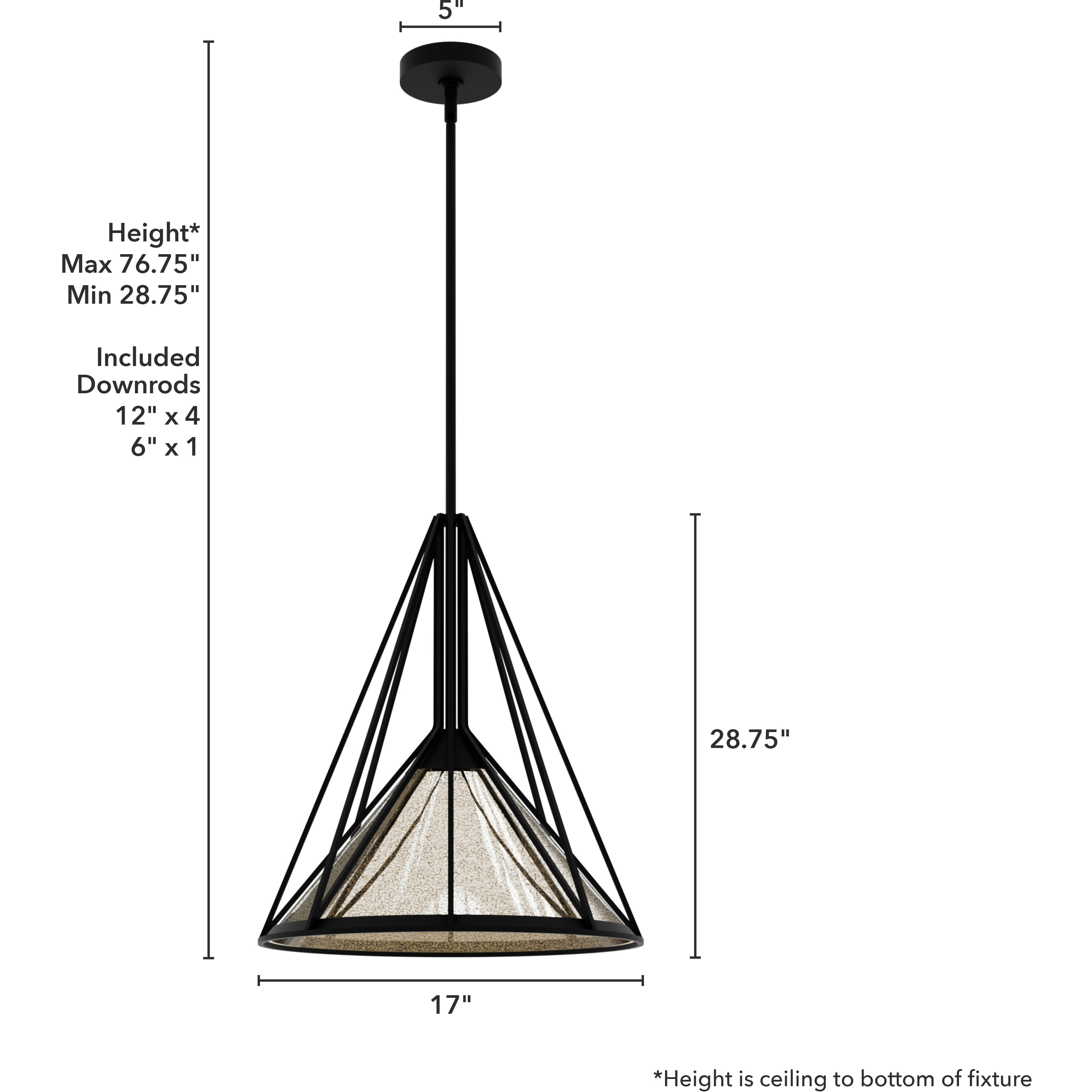 Rafner 1 Light 17 inch Natural Black Iron Pendant Ceiling Light