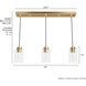 Hartland 3 Light 4.5 inch Alturas Gold Linear Cluster Pendant Ceiling Light, Medium