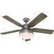 Mill Valley 52 inch Matte Silver with Grey Pine/Washed Walnut Blades Outdoor Ceiling Fan