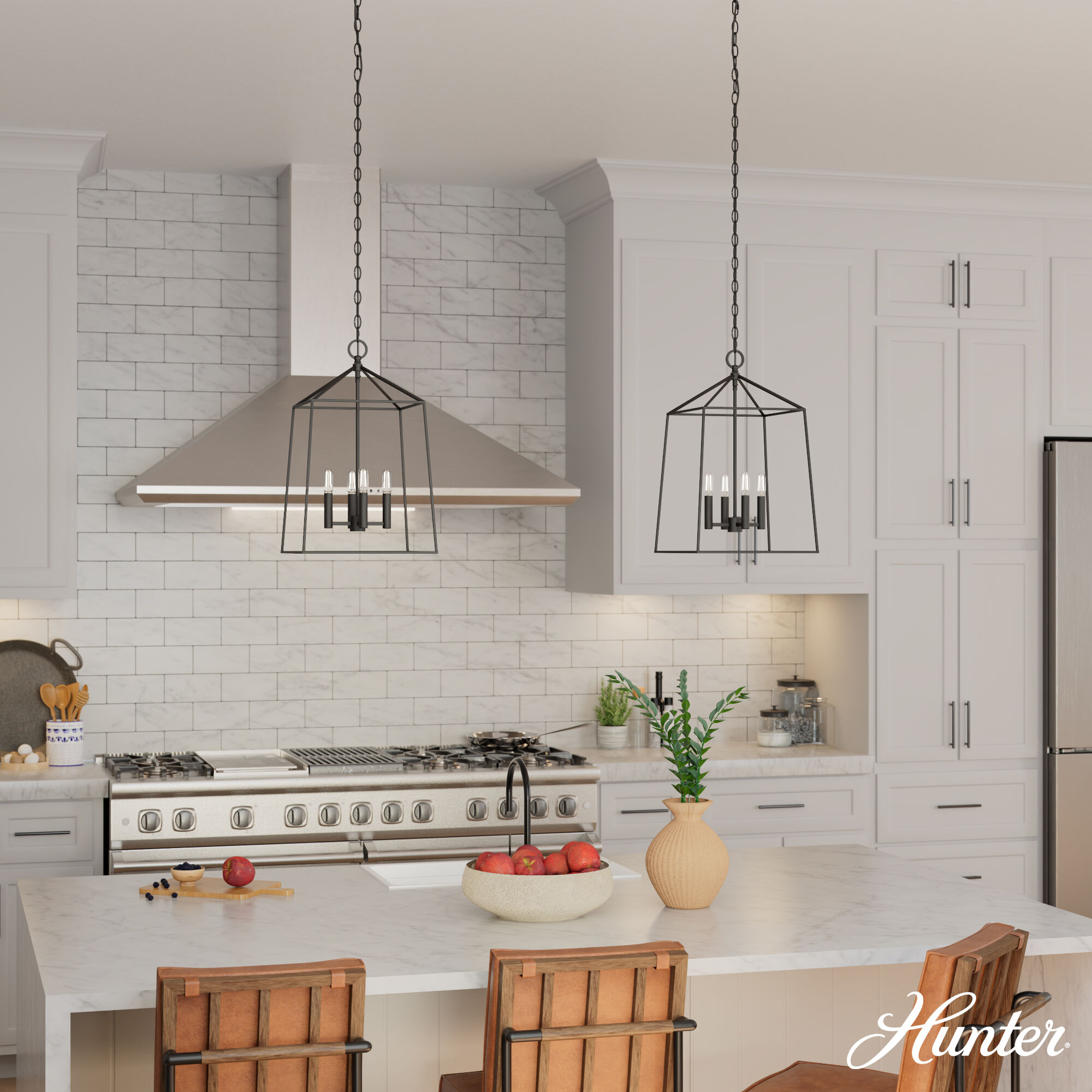 Fair Oaks 4 Light 13.5 inch Flat Matte Black Lantern Pendant Ceiling Light, Medium