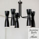 Zola 10 Light 26 inch Flat Matte Black Chandelier Ceiling Light, Medium