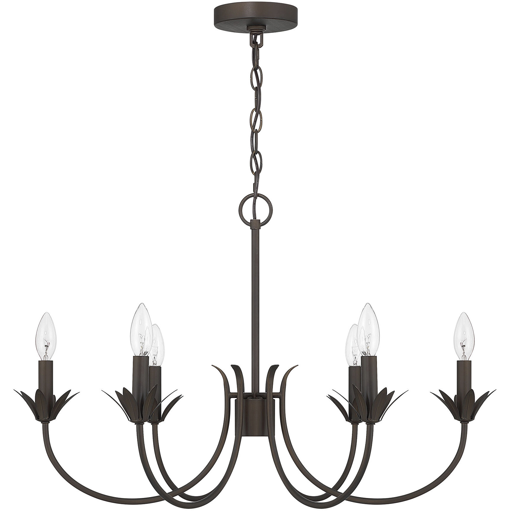 Junie Bud 6 Light 28 inch Matte Bronze Chandelier Ceiling Light, Medium